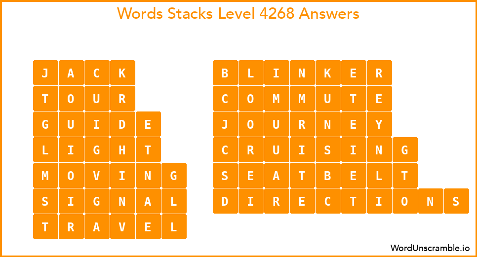 Word Stacks Level 4268 Answers
