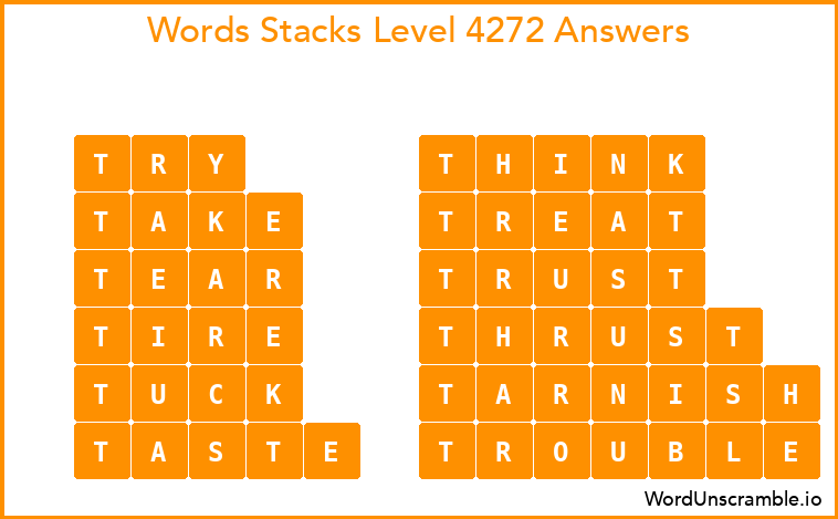 Word Stacks Level 4272 Answers