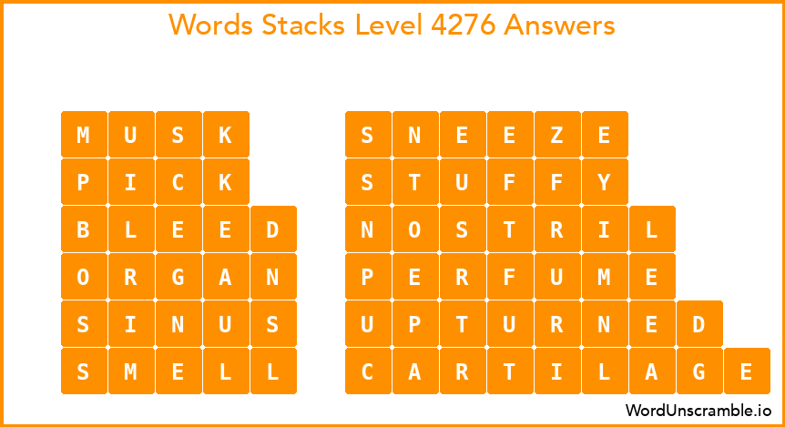 Word Stacks Level 4276 Answers