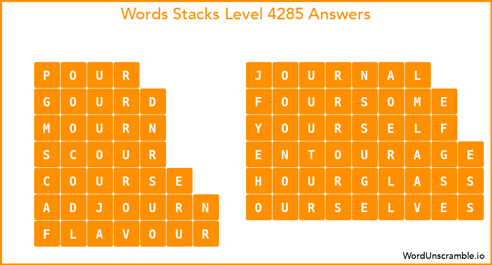 Word Stacks Level 4285 Answers