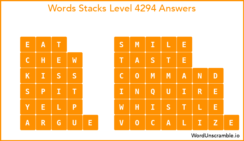 Word Stacks Level 4294 Answers
