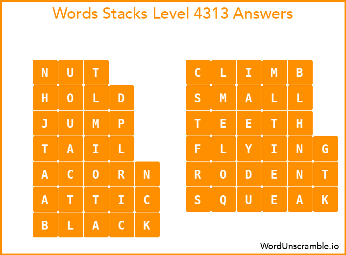 Word Stacks Level 4313 Answers