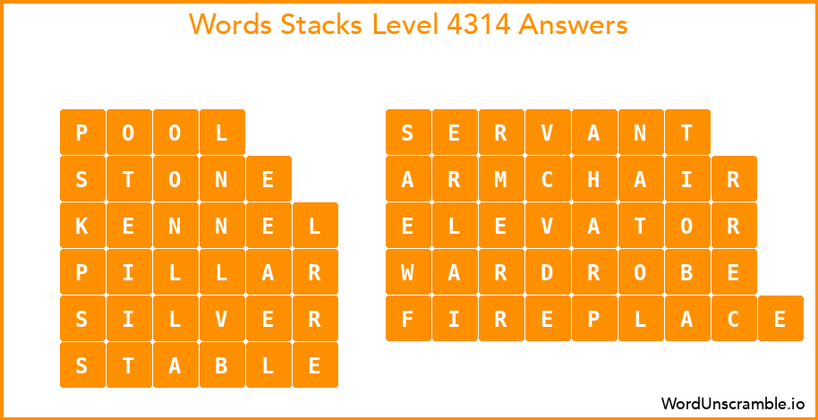 Word Stacks Level 4314 Answers
