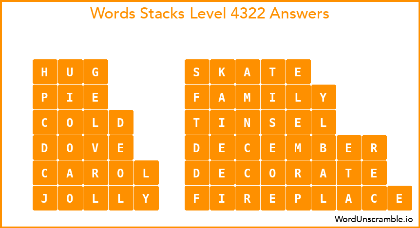 Word Stacks Level 4322 Answers