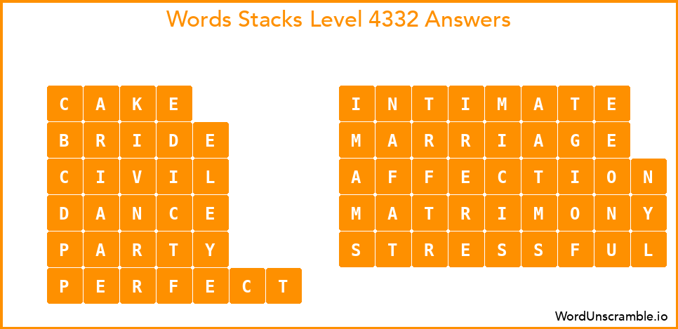 Word Stacks Level 4332 Answers