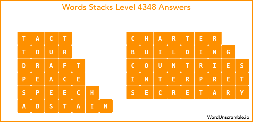 Word Stacks Level 4348 Answers