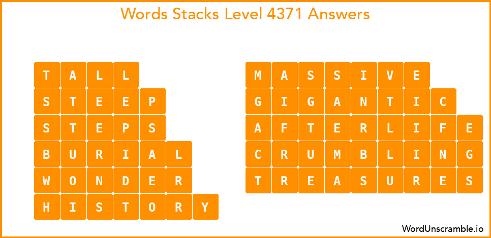 Word Stacks Level 4371 Answers