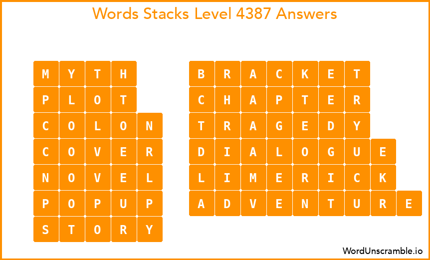Word Stacks Level 4387 Answers
