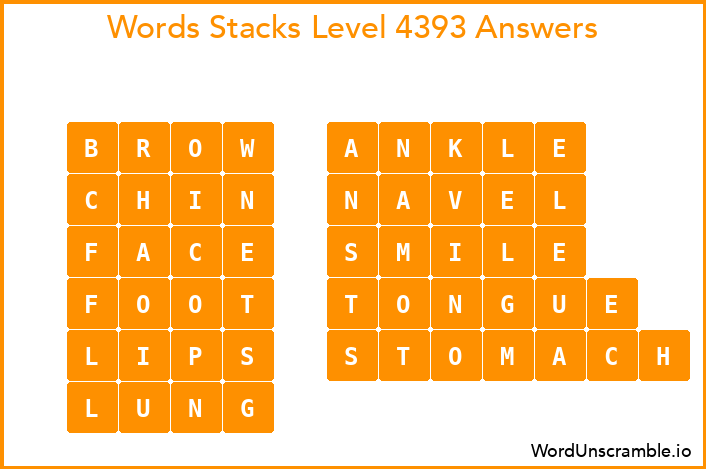 Word Stacks Level 4393 Answers