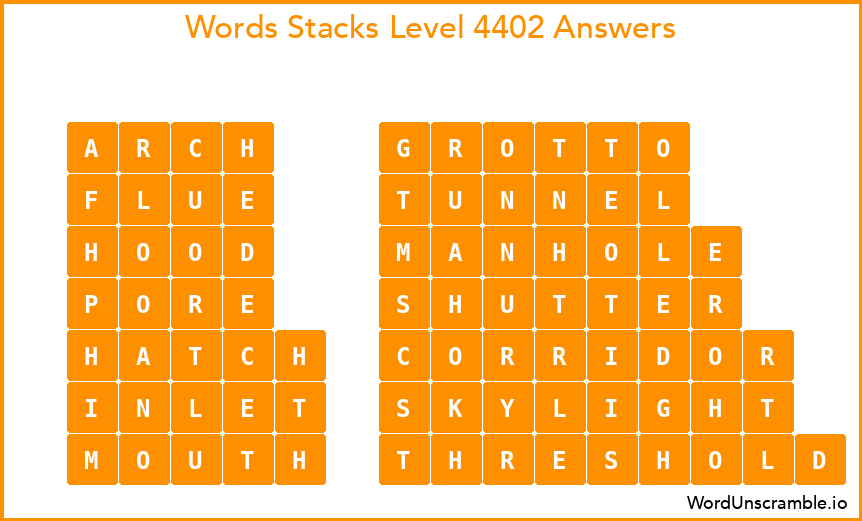 Word Stacks Level 4402 Answers