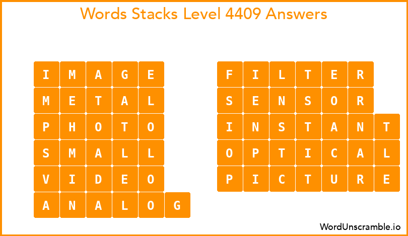 Word Stacks Level 4409 Answers