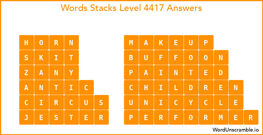 Word Stacks Level 4417 Answers