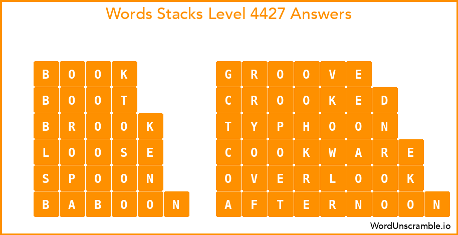 Word Stacks Level 4427 Answers