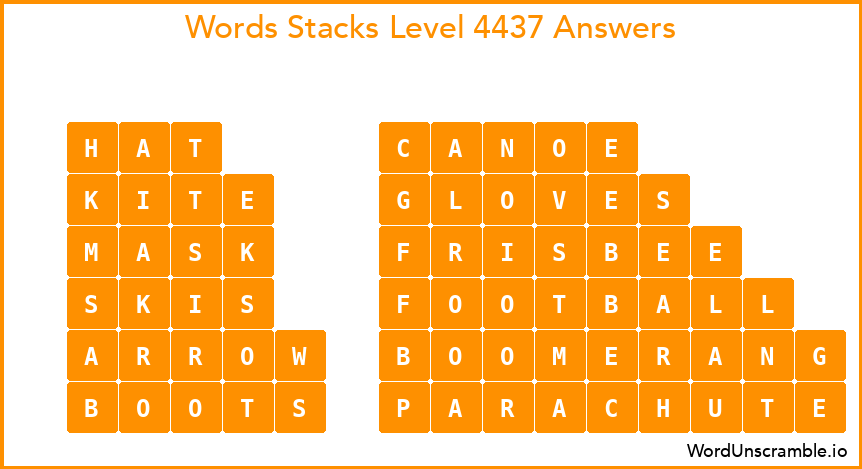 Word Stacks Level 4437 Answers