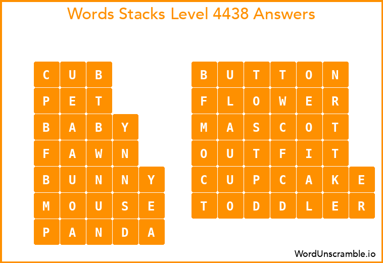 Word Stacks Level 4438 Answers