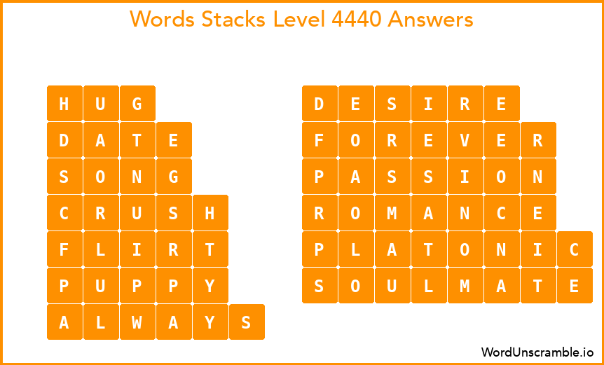 Word Stacks Level 4440 Answers