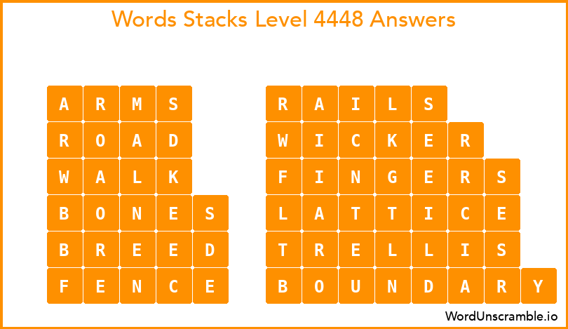 Word Stacks Level 4448 Answers