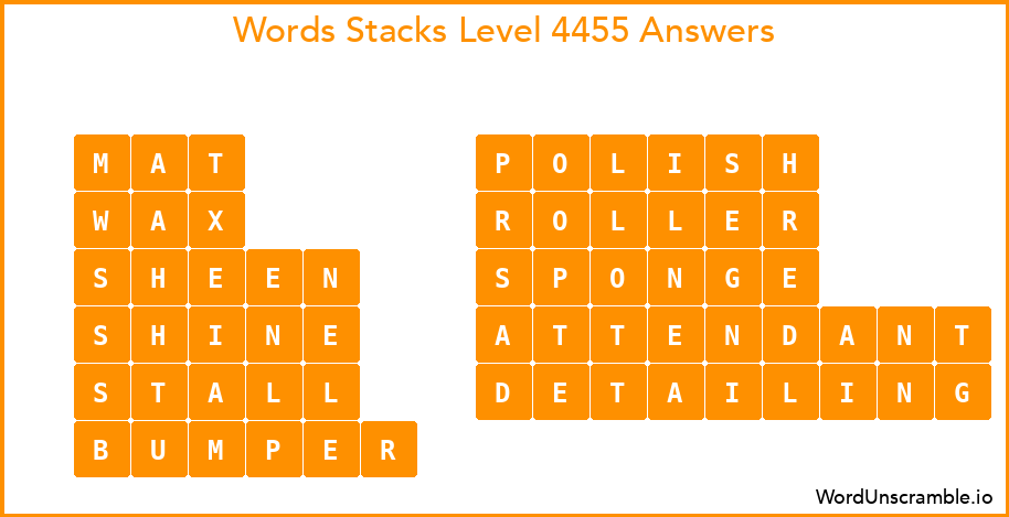 Word Stacks Level 4455 Answers