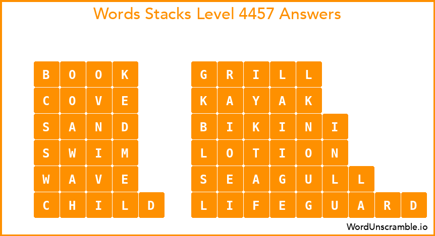 Word Stacks Level 4457 Answers