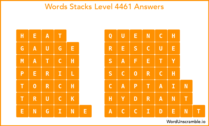 Word Stacks Level 4461 Answers