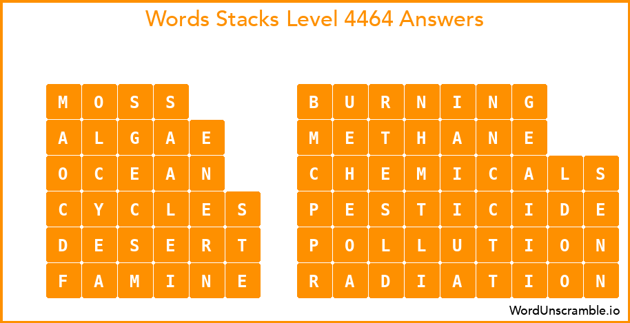 Word Stacks Level 4464 Answers