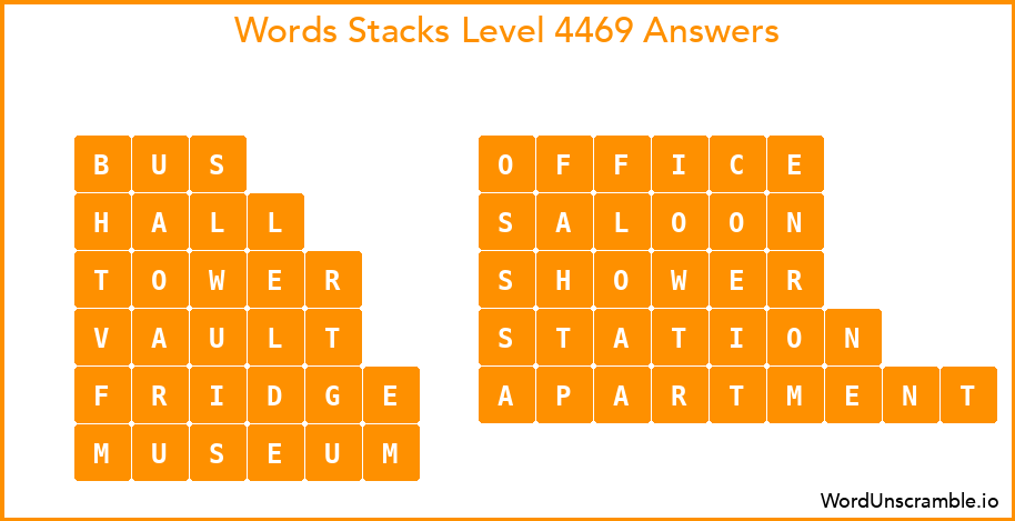 Word Stacks Level 4469 Answers