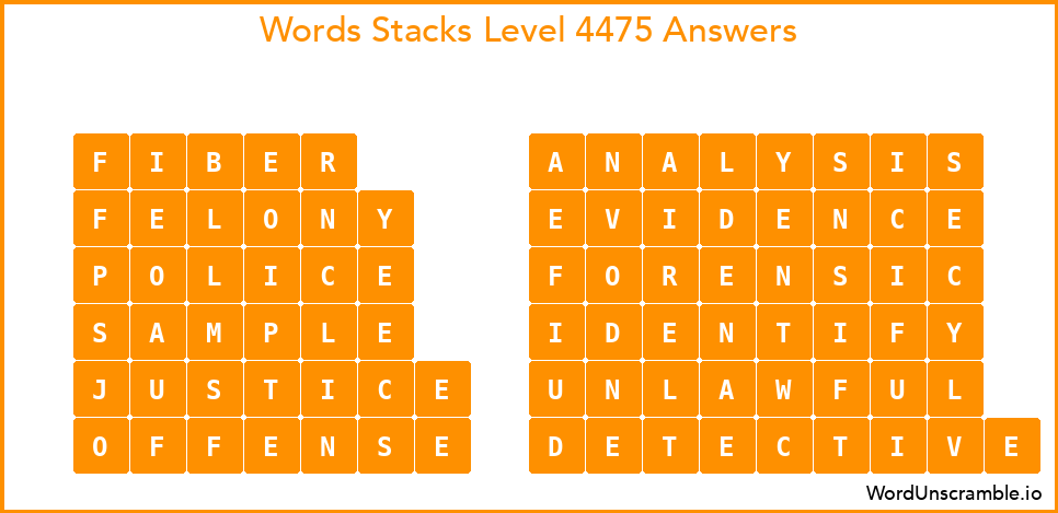 Word Stacks Level 4475 Answers