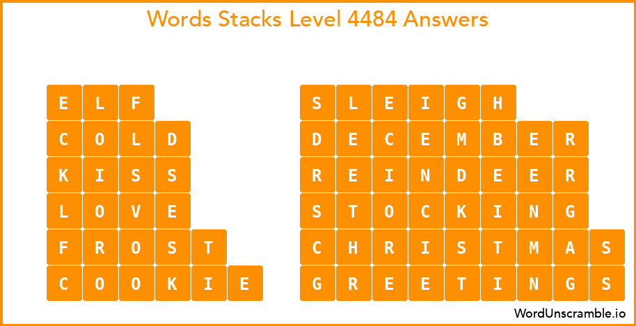 Word Stacks Level 4484 Answers
