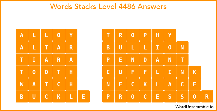 Word Stacks Level 4486 Answers