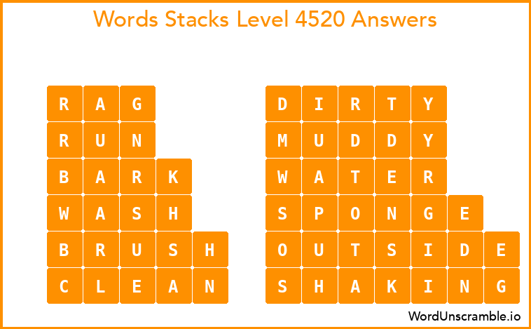 Word Stacks Level 4520 Answers