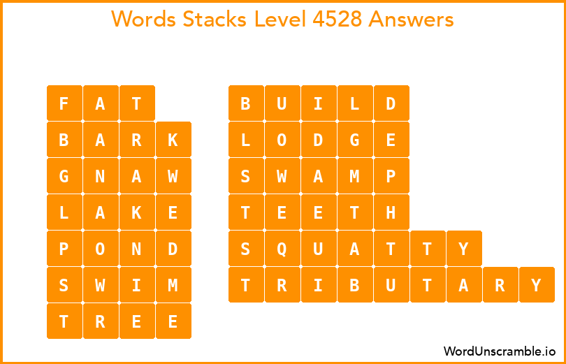 Word Stacks Level 4528 Answers