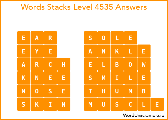 Word Stacks Level 4535 Answers