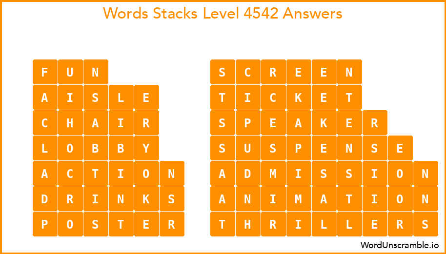 Word Stacks Level 4542 Answers