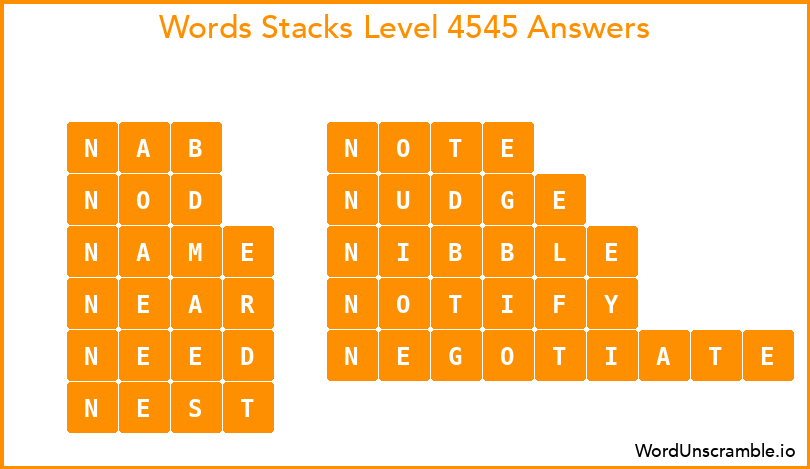 Word Stacks Level 4545 Answers