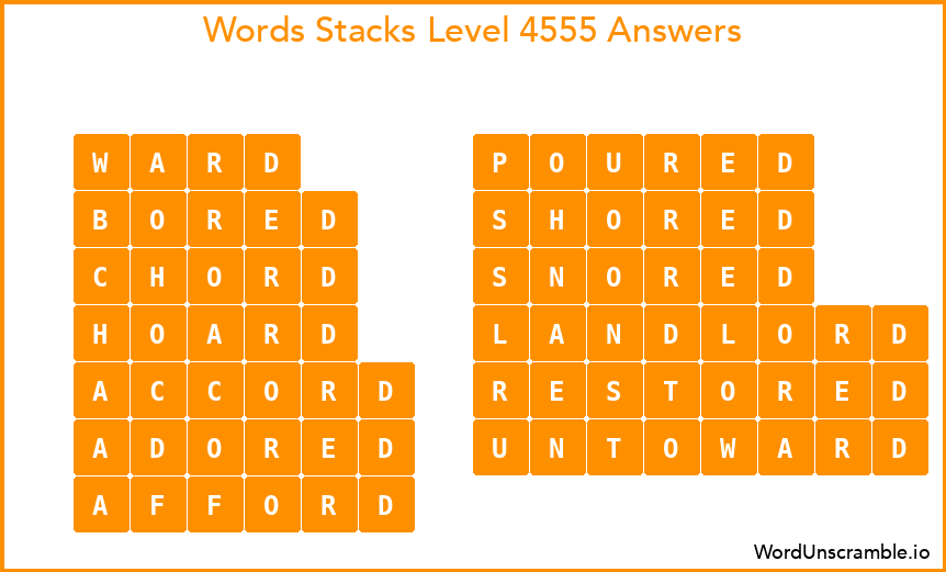 Word Stacks Level 4555 Answers