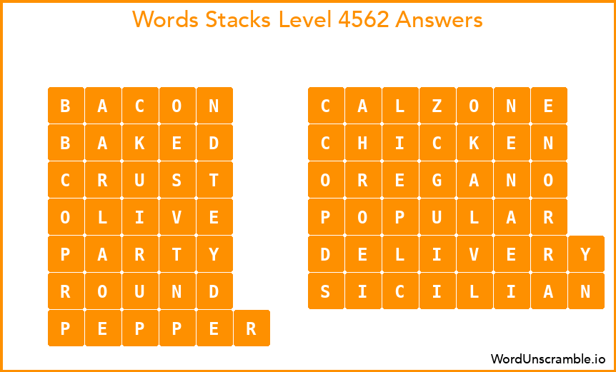 Word Stacks Level 4562 Answers