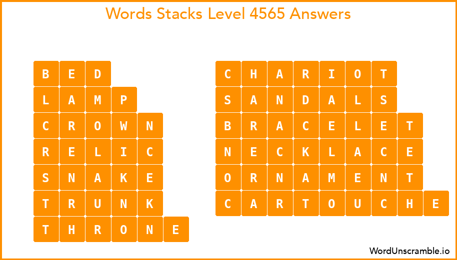 Word Stacks Level 4565 Answers