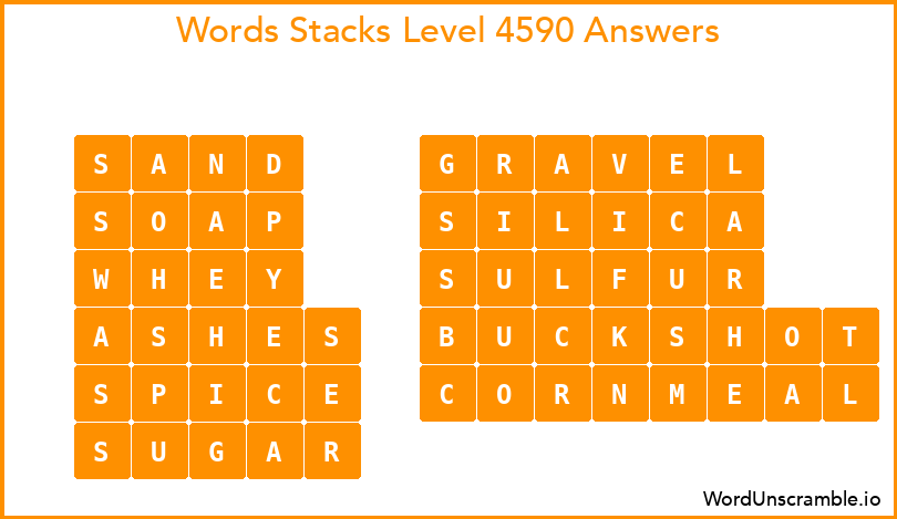 Word Stacks Level 4590 Answers