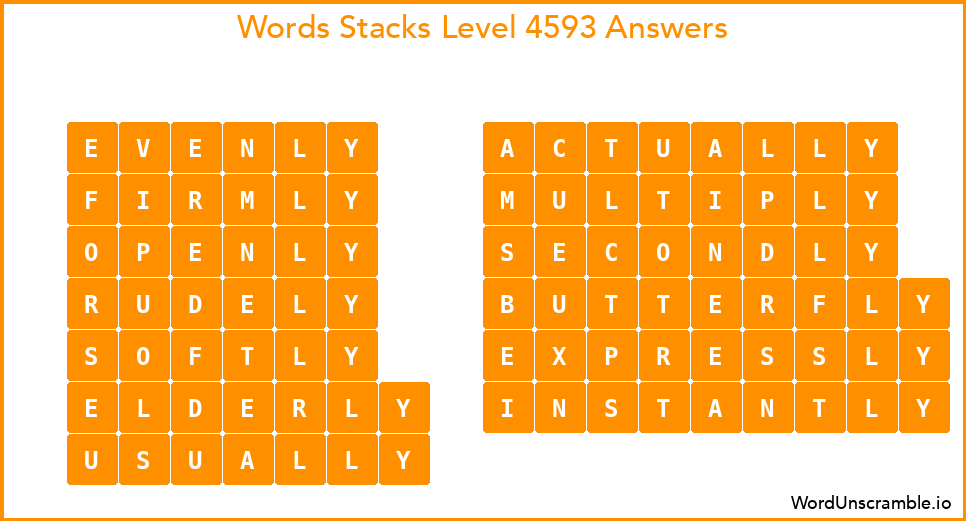 Word Stacks Level 4593 Answers