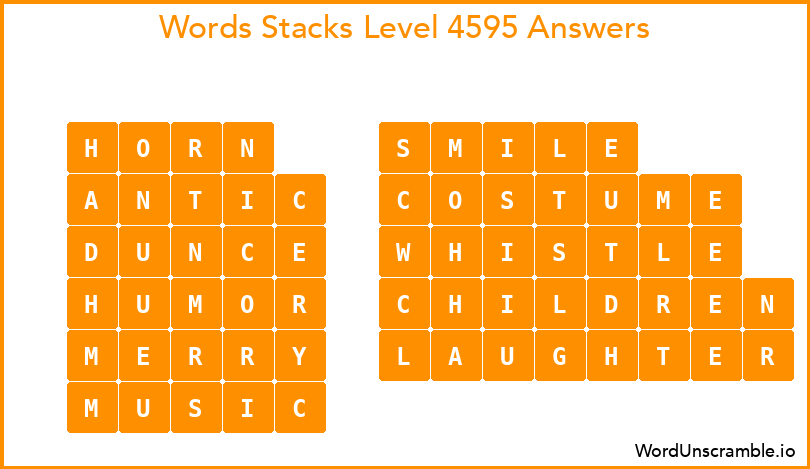 Word Stacks Level 4595 Answers