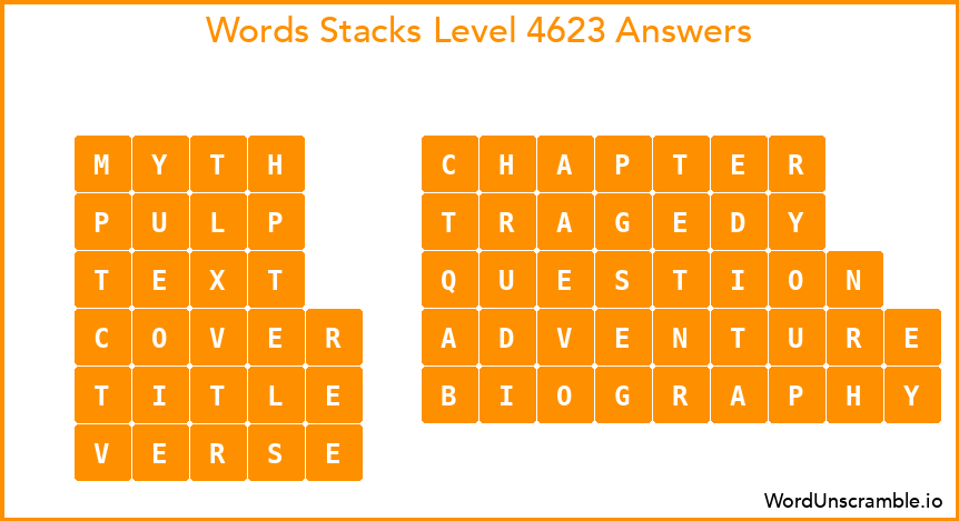 Word Stacks Level 4623 Answers