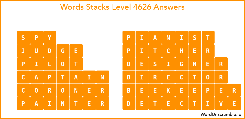 Word Stacks Level 4626 Answers