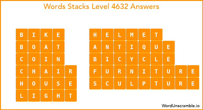 Word Stacks Level 4632 Answers