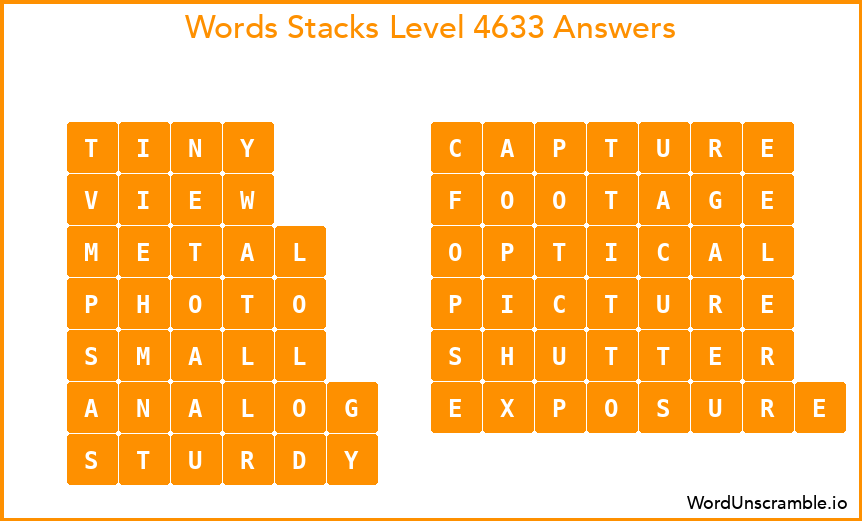 Word Stacks Level 4633 Answers