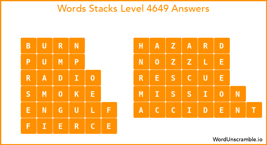 Word Stacks Level 4649 Answers