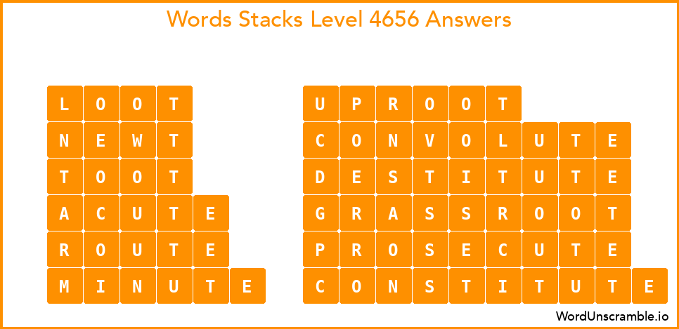 Word Stacks Level 4656 Answers