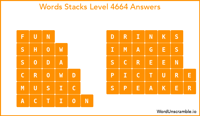 Word Stacks Level 4664 Answers