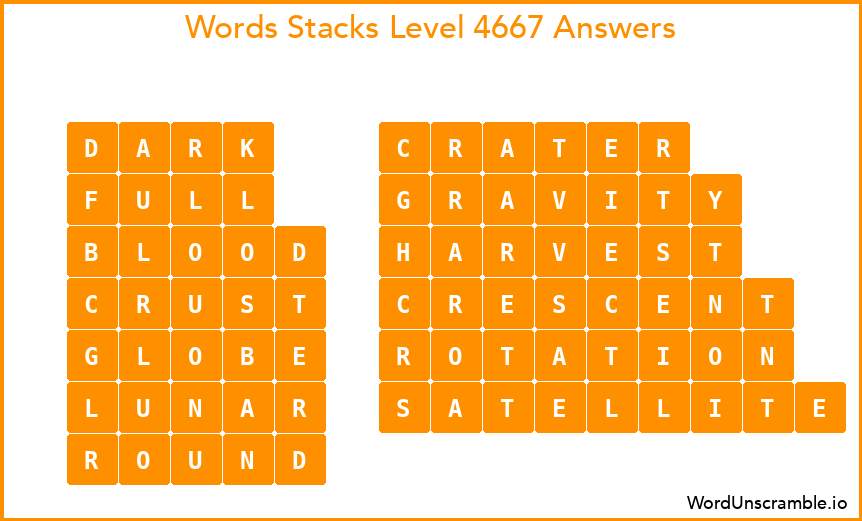 Word Stacks Level 4667 Answers