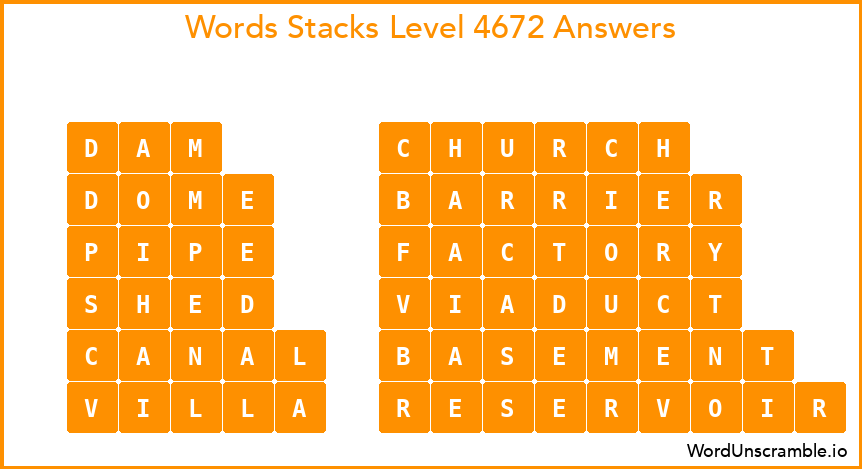Word Stacks Level 4672 Answers