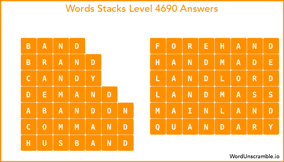Word Stacks Level 4690 Answers